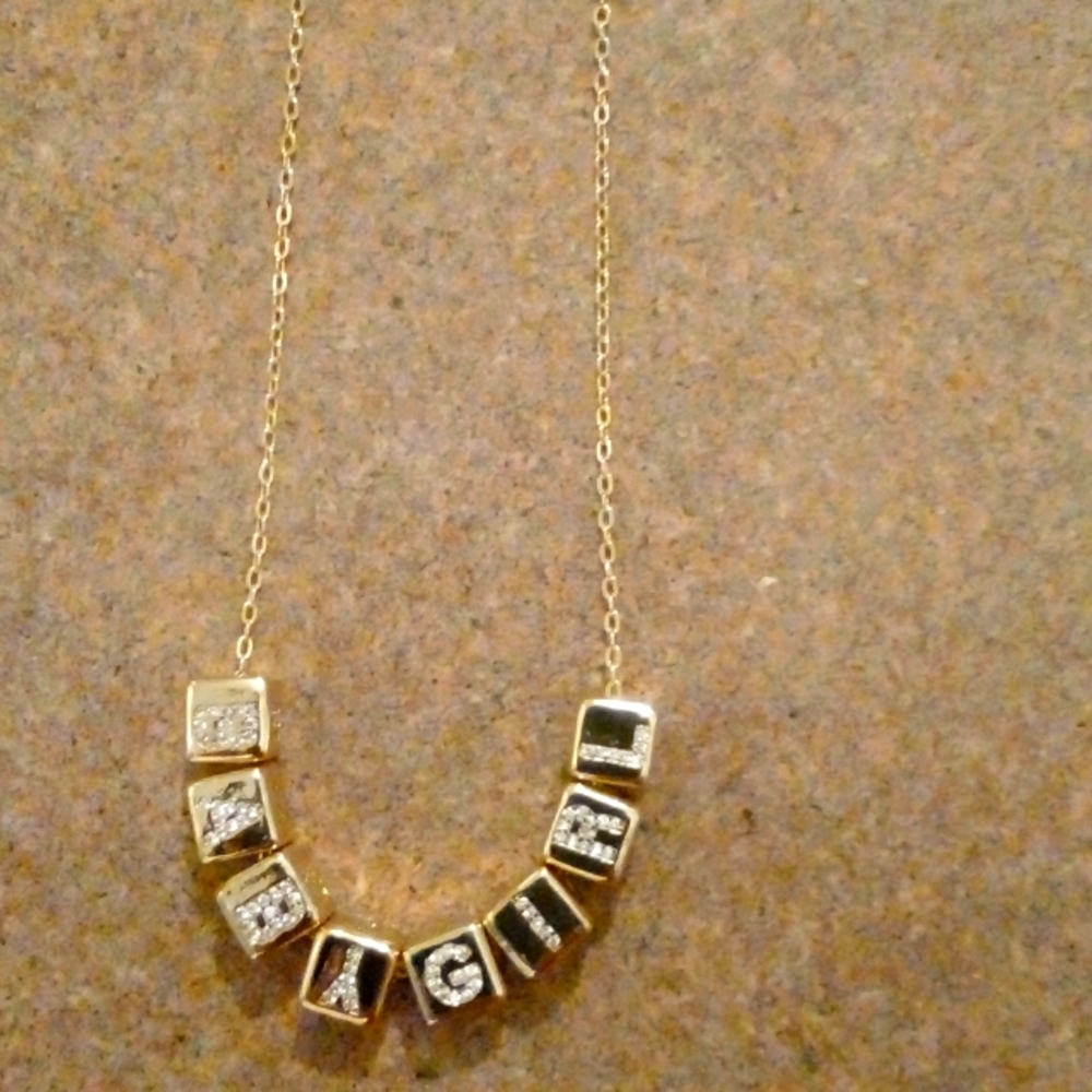 Baby girl block necklace